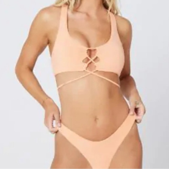 NWT L*Space Dax In Tangerine Bikini Top - Picture 10 of 11